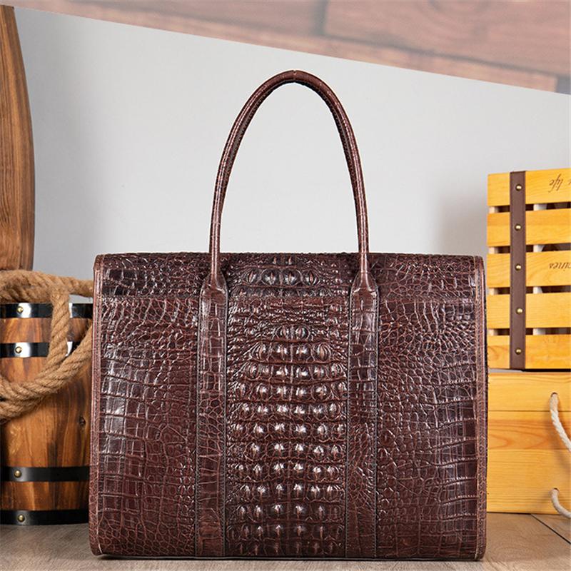 Casual Business Crocodile Leather Multipurpose Large Capacity Briefcase Handbag