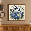 Hydrangea Swallow DIY 11CT 3 Strands Stamped Cross Stitch Kit 40x40cm