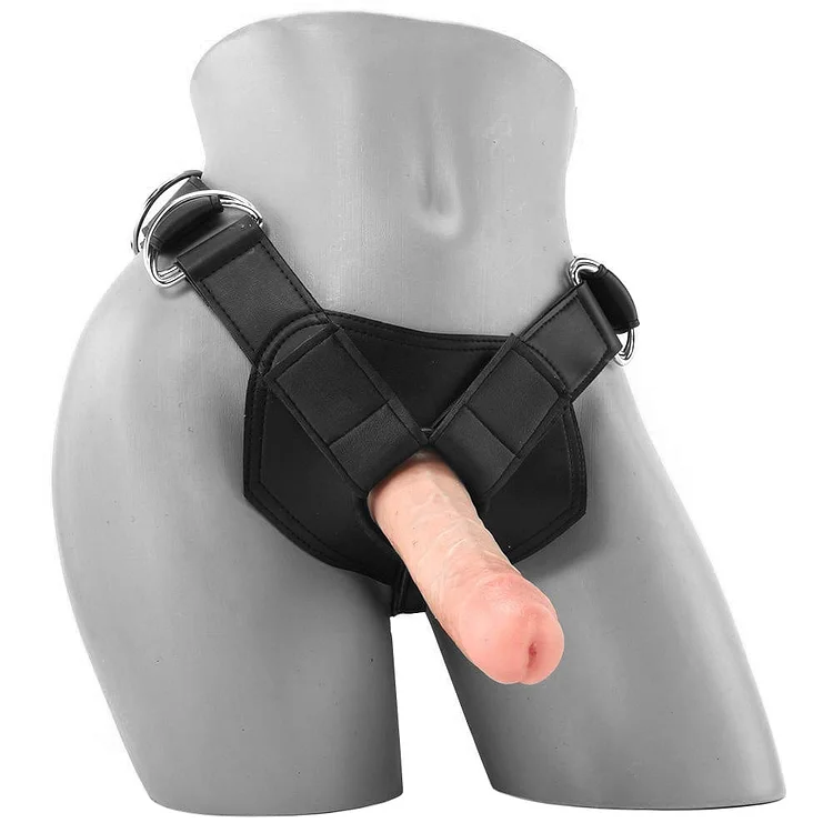 Pornhint King Cock Strap On Harness with 6 inches Dildo Beige