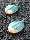 Vintage green leaf pearl earrings