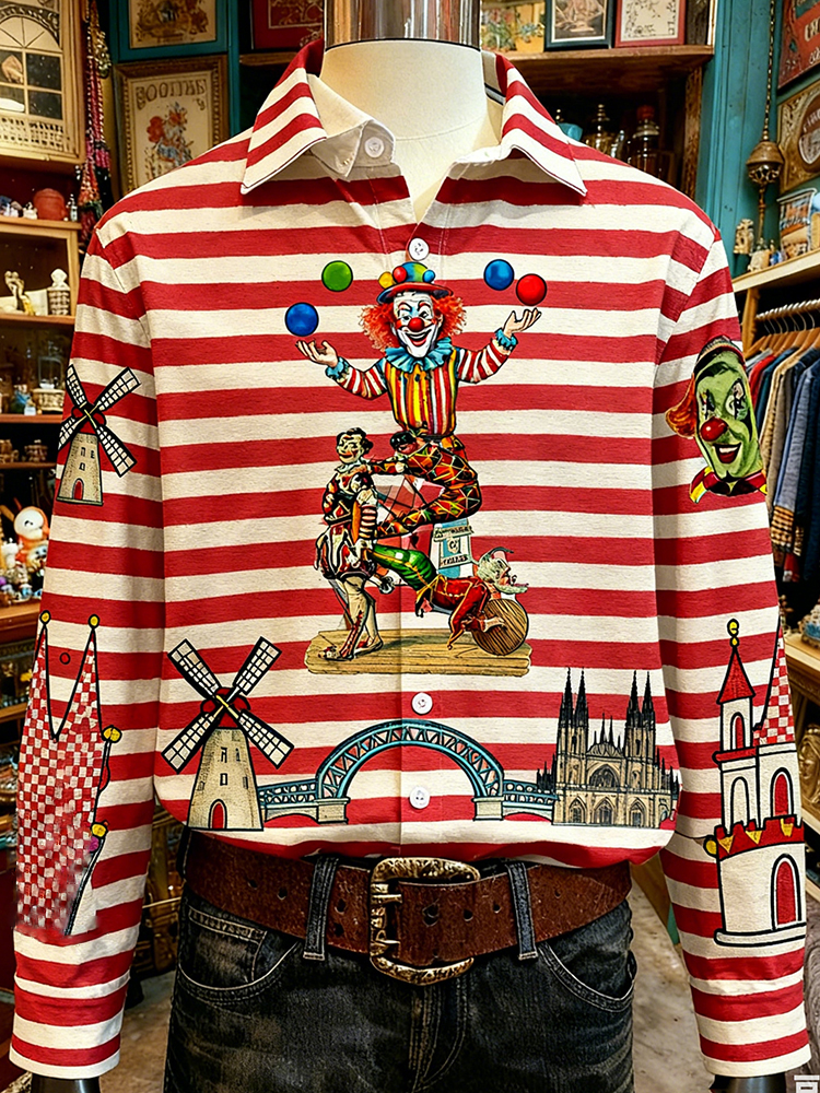 Cologne Carnival Striped Clown Shirt elevenforest