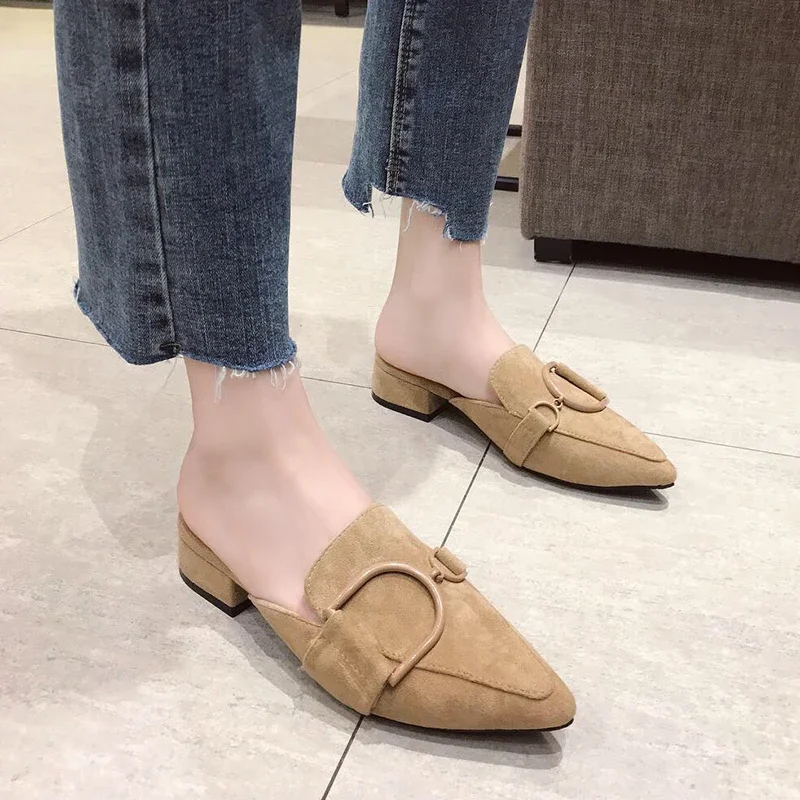 Cczzt popular women's shoes Female Shoes Cover Toe Butterfly-Knot Mules For Women 2025 Slippers Casual Square heel Loafers Slides  New Luxury Pointed