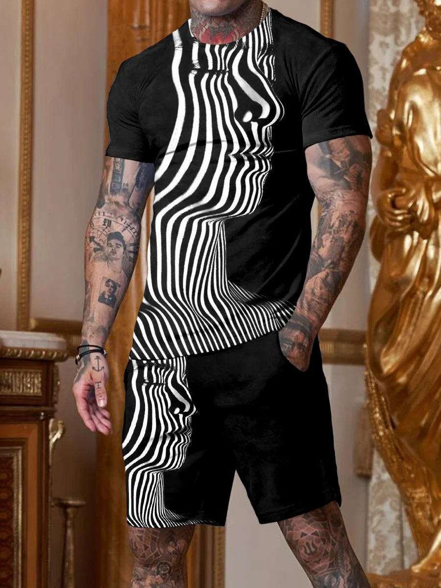MEN'S ABSTRACT STRIPED FACE PRINTING SUIT.jpg