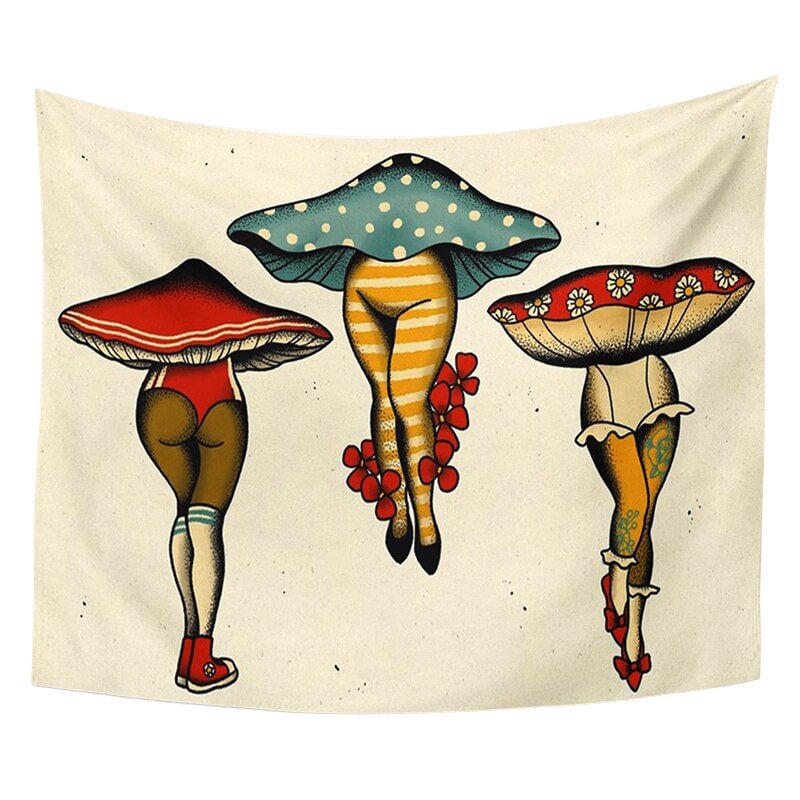 Botanical Cactus Tapestry Wall Hanging Sexy mushrooms girl Chart Hippie Bohemian Tapestries Psychedelic Witchcraft Home Decor