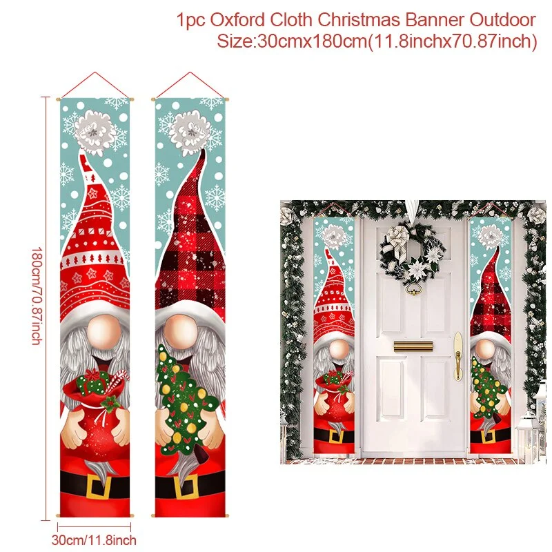 Nutcracker Soldier Christmas Door Banner Ornament Santa Claus Merry Christmas Decorations For Home Navidad Gift New Year 2022