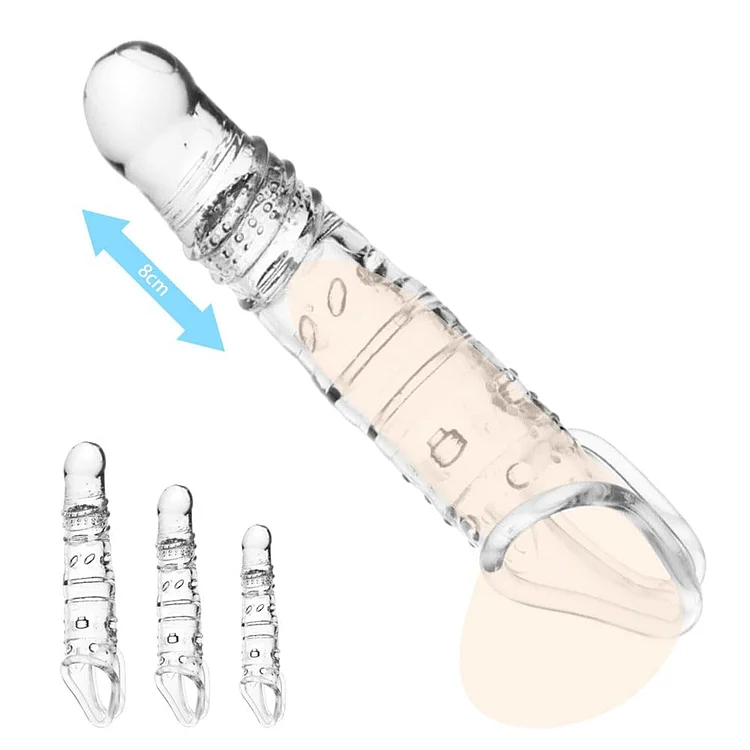 pornhint Pornhint Penis Sleeve Extender Delay Ejaculation Reusable Condom Soft Flexible Penis Enlarger Cover Adults Sex Toys for Men Dick Enlarger