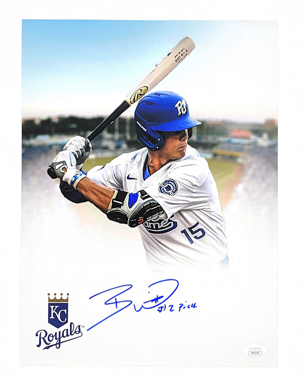 BOBBY WITT JR ROYALS BASEBALL HAND SIGNED AUTOGRAPHED 11X14 Photo Poster painting WITH JSA COA