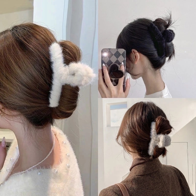 Minimalist Solid Color Arylic Hair Claws 1 Piece