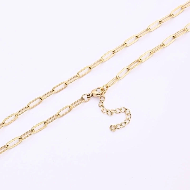 10 Strands/Package 41cm Long 304 Stainless Steel Gold Plated Solid Color Chain