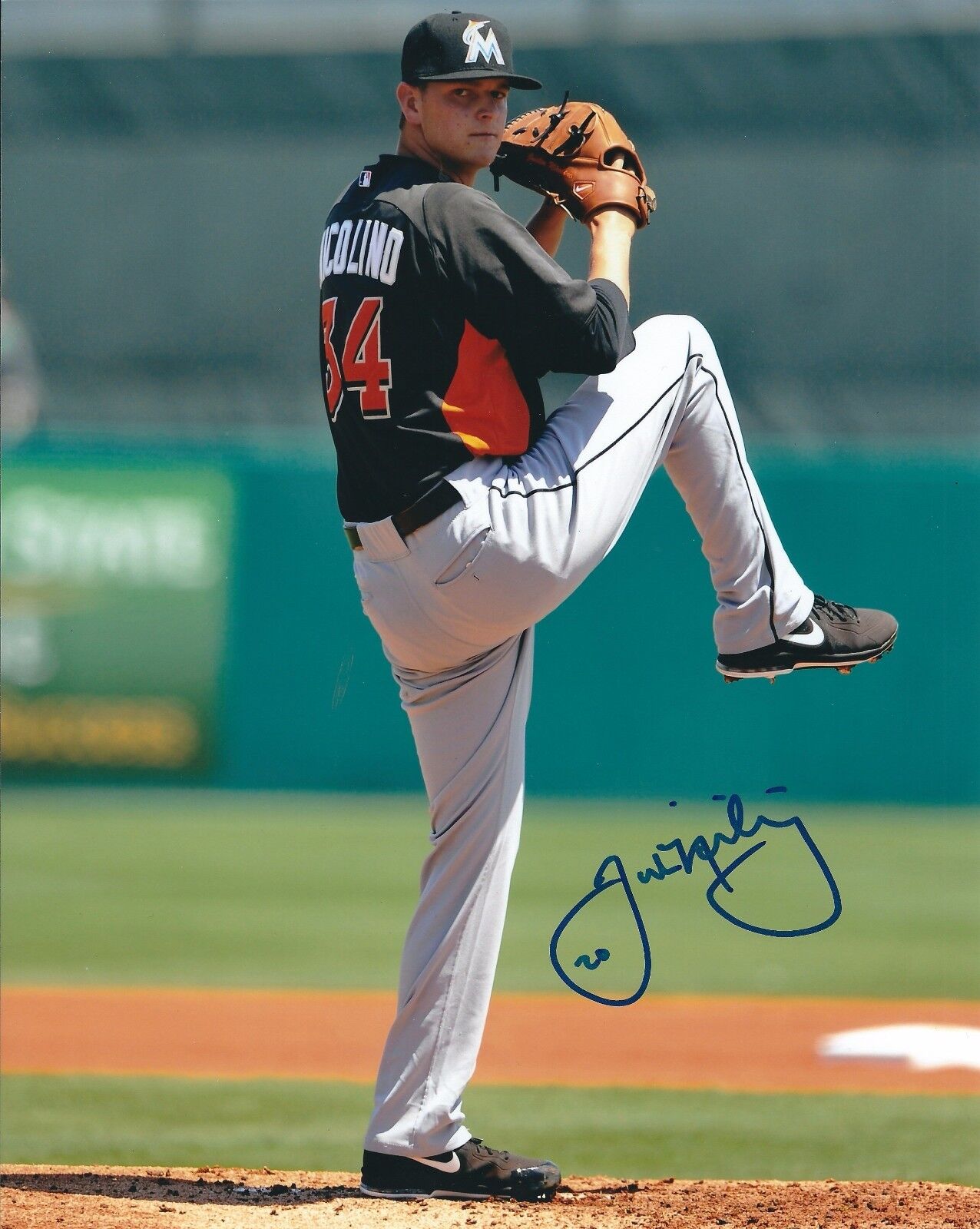 AUTOGRAPHED JUSTIN NICOLINO Miami Marlins 8X10 Photo Poster painting - COA