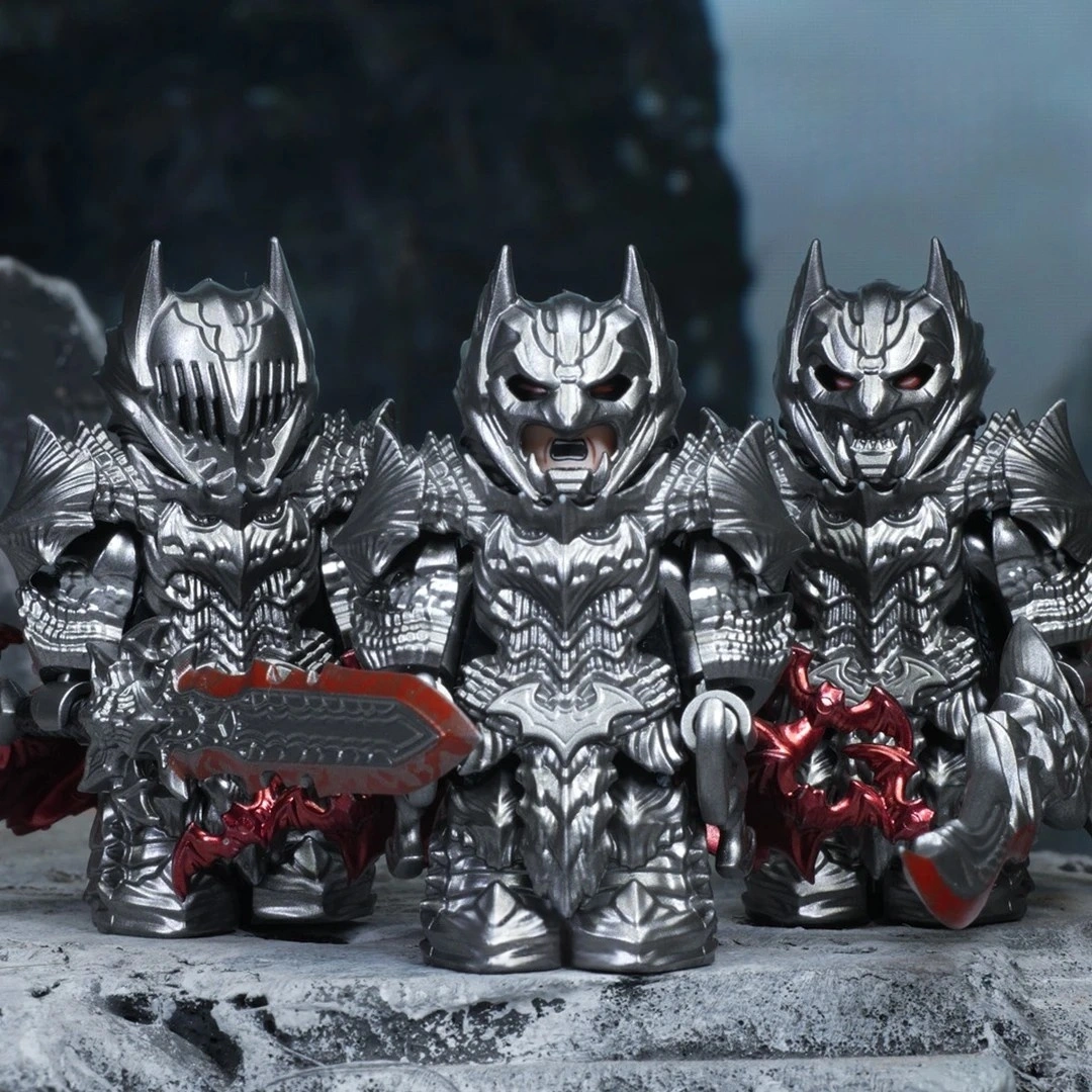 DC Berserker Batman Rage Mode Heavy Armor Minifigures 3-Pack - The Dark Knight Collectible Figures