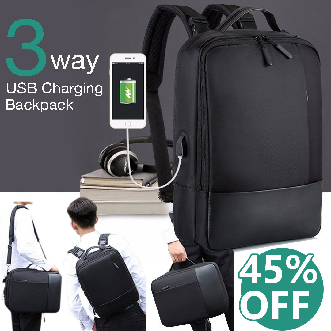 3 way usb charging backpack