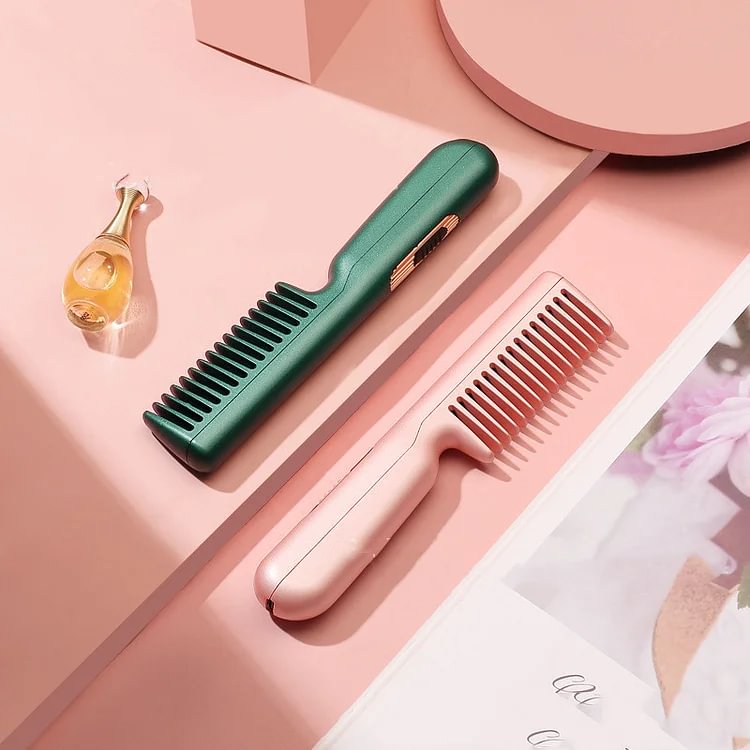 Electric Hair Straightener Brush Comb Mini Hair Curler