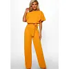 Women's Casual Loose Jumpsuit Solid Color Wide Leg Drawstring
