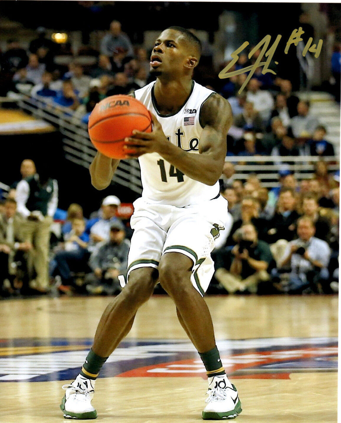 Eron Harris Michigan State Spartans hand autographed signed 8x10 Final Four MSU!