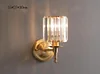 Simple Light Luxury Crystal Bedroom Copper Wall Lamp lampswell