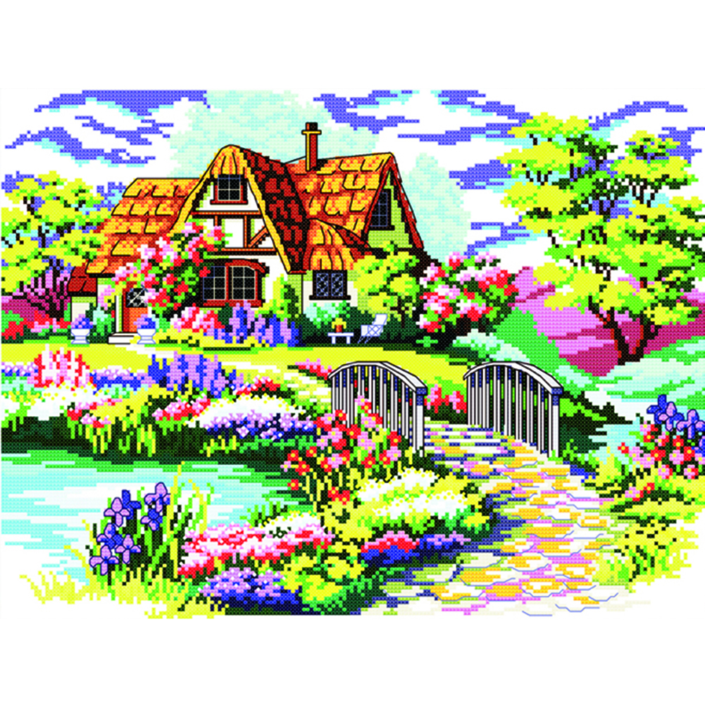 

Dream Home - 11CT Stamped Cross Stitch - 55*43CM, 501 Original