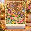 DIY Diamond Art LED Night Light &ndash; Light-Up Table Decor, Double-Sided Printed DIY Crystal Pearl Painting Decoration for Holiday & Gifts(garden)