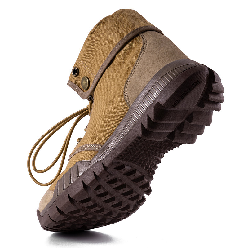 Men's Canvas Tactical Boots Mid-cut Breathable Tactical Boots