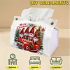 Gnome Christmas Truck DIY PULeather Diamond Painting Tissue Box for Adults Beginners Large Size Diamond Art Paper Storage Holder for Living Room Bathroom Table Decor