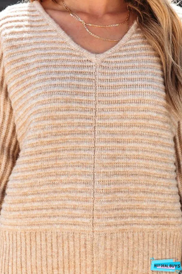 V-neck pullover casual commuting long-sleeved sweater sweater