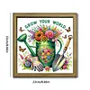 Watering Can DIY Special Shape Double sided Print Clear Diamond Art Kit Wooden Framed Diamond Painting Kit(22x22cm)