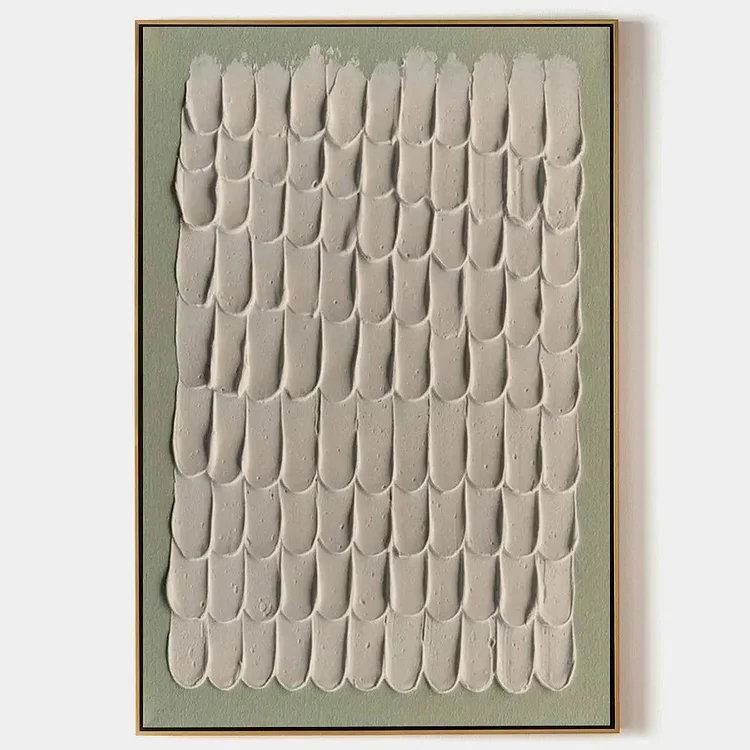 TEXTURED SCALES: Textured Abstract Painting in Neutral Tones（Canvas painting）