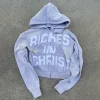 Riches in Christ Appliqué Zipper Hoodie