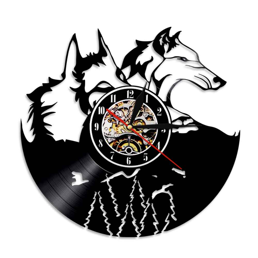 

Forest Wolf - Vinyl Record Wall Clock - Without LED, 501 Original