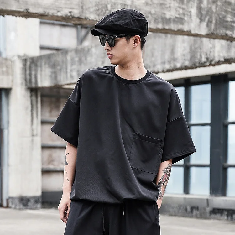 Japanese Hem Elastic Comfort Fabric Short Sleeve T-shirt Shirts-dark style-men's clothing-halloween