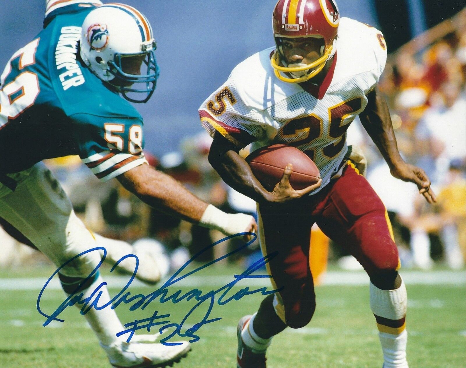 Signed 8x10 JOE WASHINGTON Washington Redskins Autographed Photo Poster painting - w/ COA