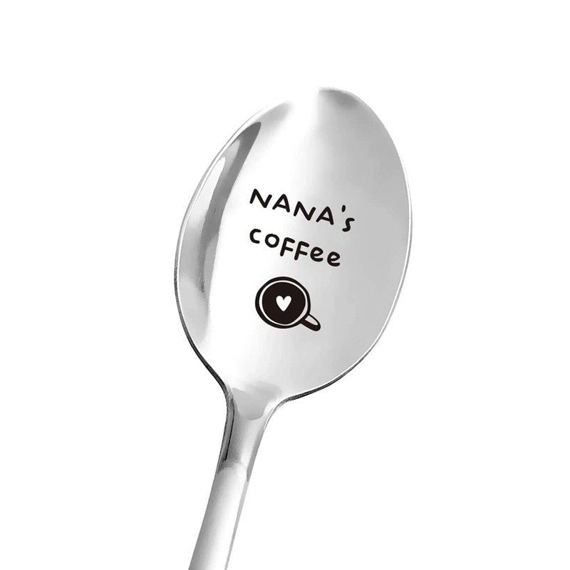 Fashion Letter Stainless Steel Spoon