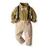 Striped Overalls Sets Outfits 2pcs Kid Baby Boy Suits