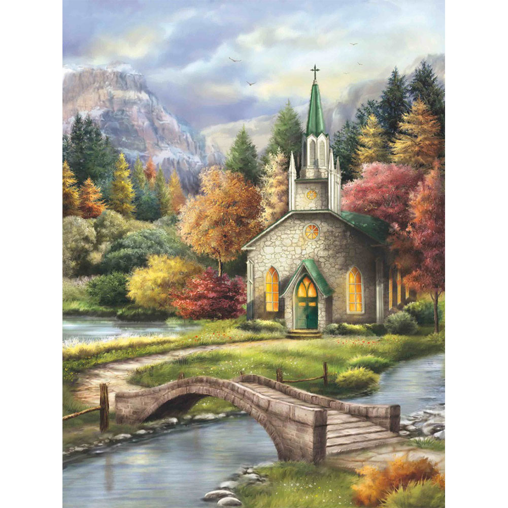 

Autumn Forest Church - Round Drill Diamond Painting - 30*40CM, 501 Original