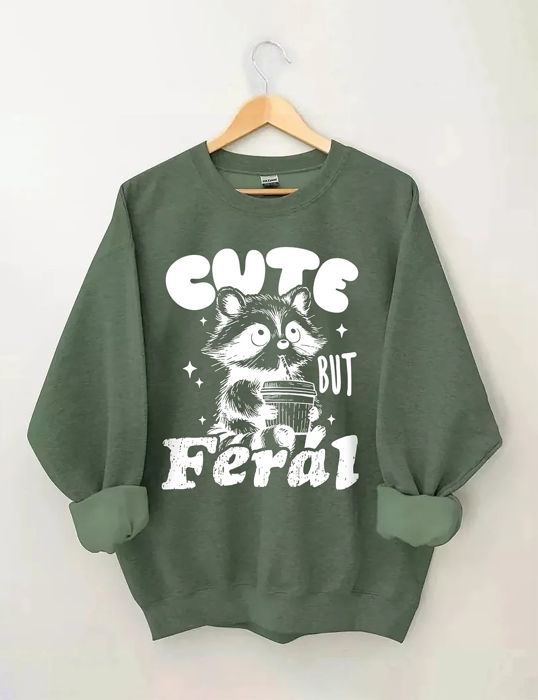 Cute But Feral Raccoon Sweatshirt
