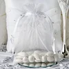 10 Pack | 5"x7" White Organza Drawstring Wedding Party Favor Gift Bags