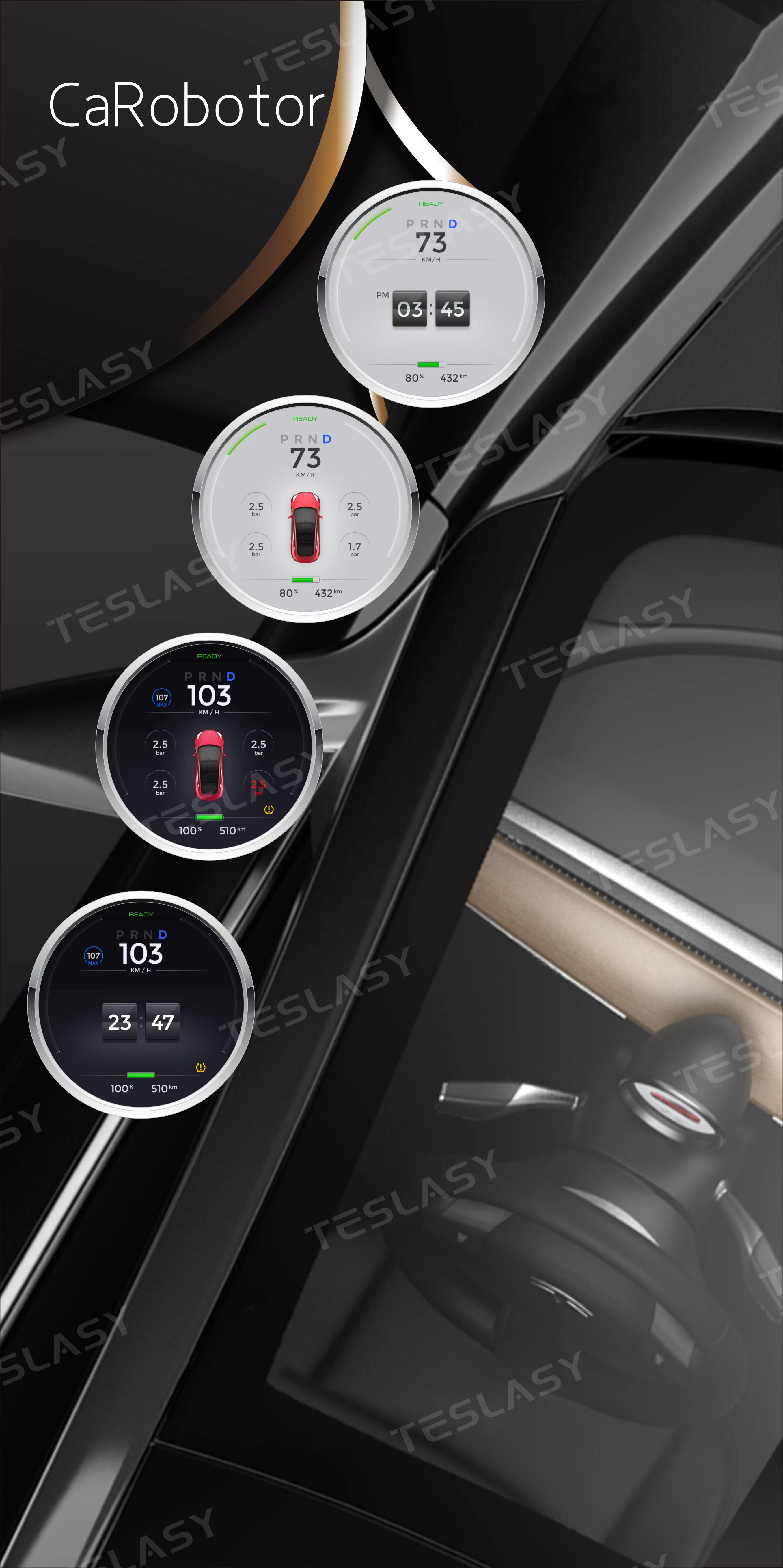 Tesla Model 3/Y CaRobotor Instrument Cluster Head Up Display