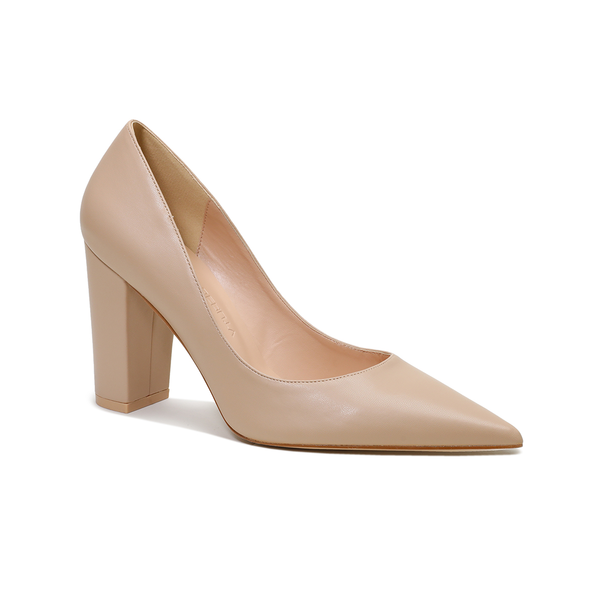 3.5" Women's Chunky Heels Shoes Comfortable Middle Block Heel Matte Pumps-MERUMOTE