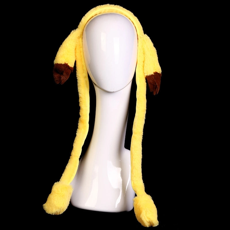 In Stock Hot Sale TikTok Moving Rabbit Ears Headband Pinch Ears Moving LED Light Cute Airbag Cap