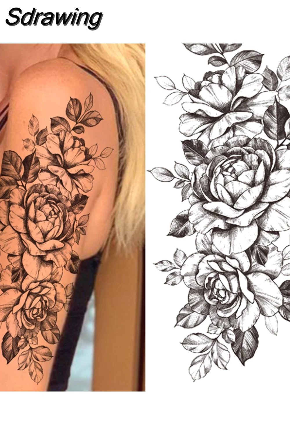 Sdrawing Forest Tattoo Sticker For Men Women Children Tiger Wolf Death Skull Temporary Tattoo Fake Henna Skeleton King Animal Tatoo 430-0