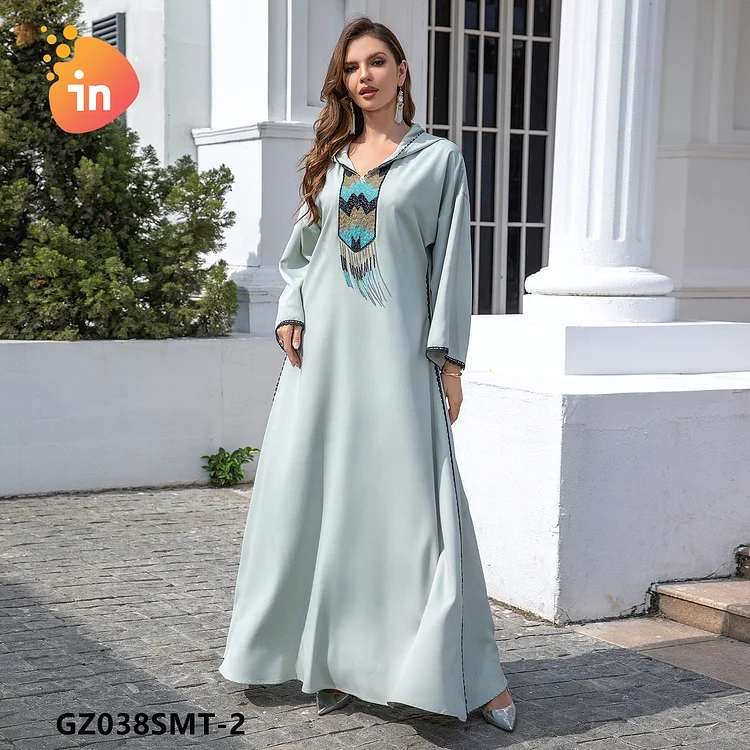 Middle Eastern Hooded Jalabia dubai National Suit saudi fashion jilbab abaya muslim dress abaya dubai-GZ038SMT