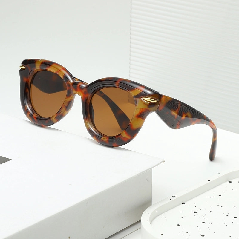 Vacation Commute Solid Color Pc Round Frame Full Frame Women's Sunglasses