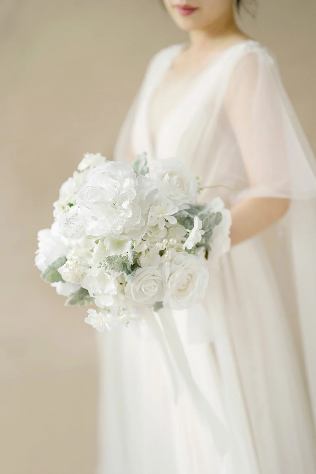 Standard Round Bridal Bouquet in White