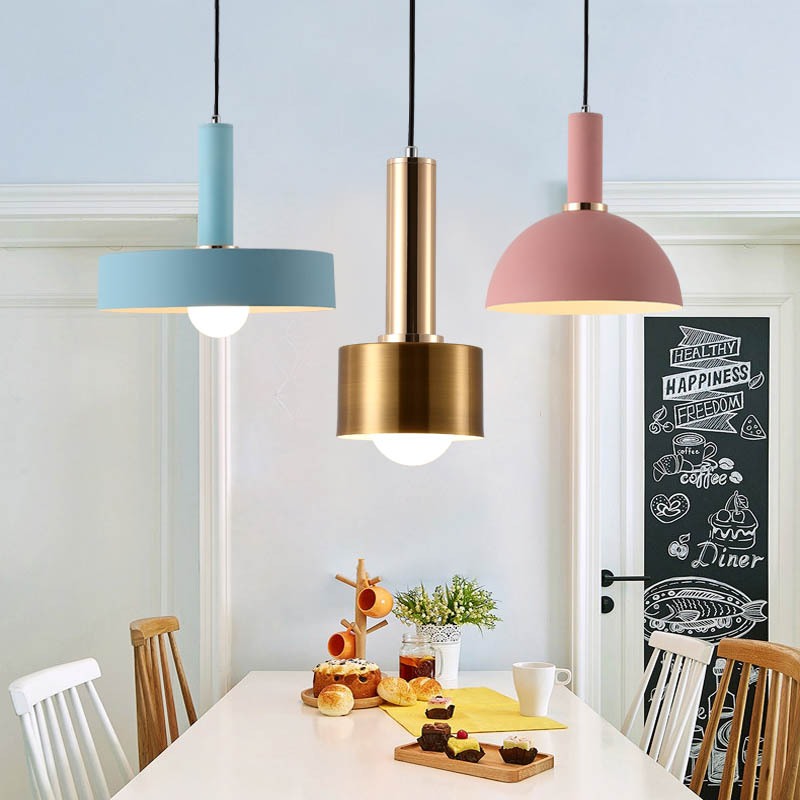 Nordic Macarons pendant lights Modern bedroom bedside dining room Pendant lamp Bar/cafe individual creative lighting fixtures