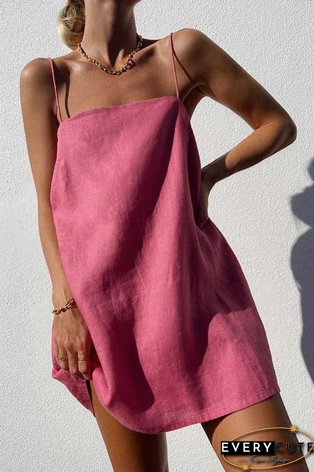 Minimalism Linen Slip Mini Dress
