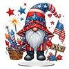Diamond Painting Acrylic Single Sided July Independence Day Gnome Ornaments Tabletop Home Office Decor
