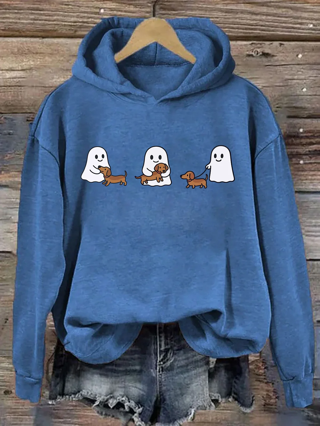 Ghost Trio Halloween Dachshund Hoodie