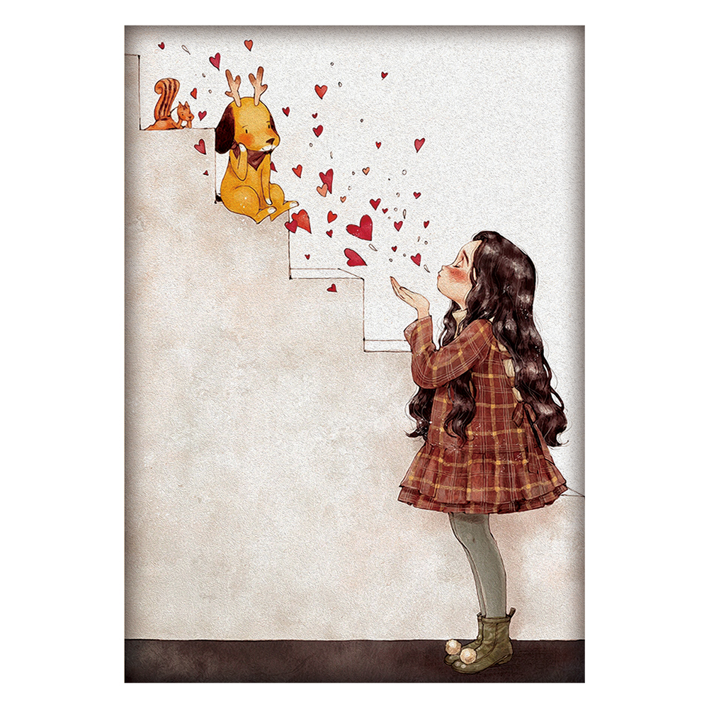 

Cute Girl - 11CT Stamped Cross Stitch - 53*72CM, 501 Original