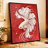 (40x50cm)DIY Pearl Painting Fish Framed Handmade Pearl Material Art Kit Living Room Decor