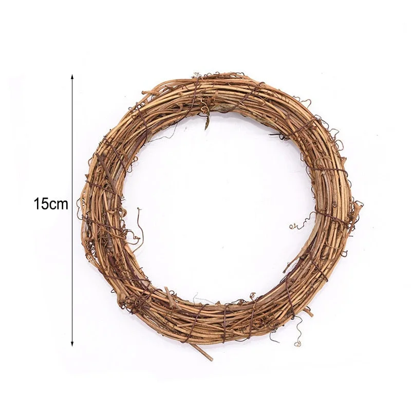 1pcs Christmas Decoration 12-25cm Christmas Party Wedding Wreaths Decoration Garland Material Rattan Wreath DIY Wreath Party